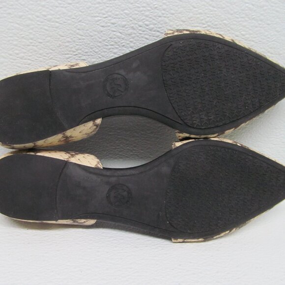 Michael Kors Mila D’Orsay Pointed Toe Snake Embossed Leather Flats size 7.5M - Picture 9 of 9